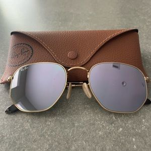 Ray Band Hexagonal Flat Lenses Sunglasses